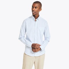 SUSTAINABLY CRAFTED STRIPED SHIRT,Noon Blue,large