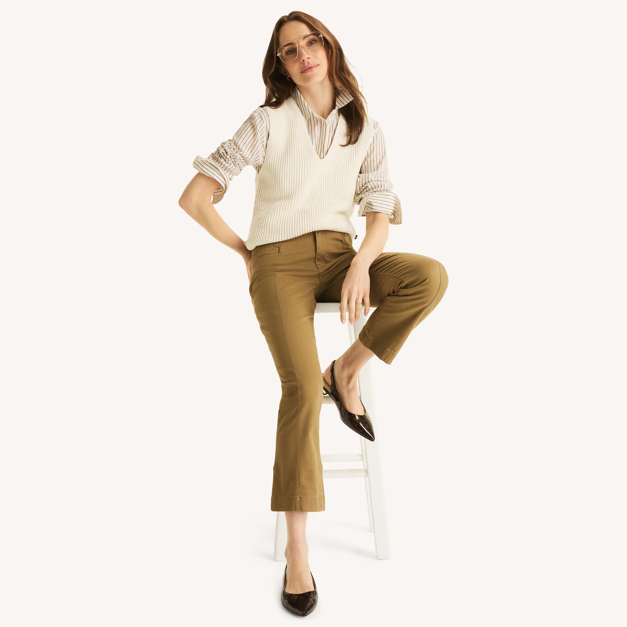 Mid-Rise Demi Bootcut Sateen Pant,SADDLEBACK,large