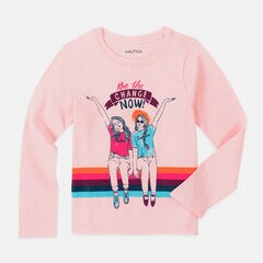 LITTLE GIRLS' GRAPHIC T-SHIRT (4-7),Deep Sea Red,large
