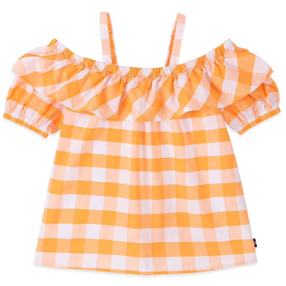 TODDLER GIRLS' GINGHAM COLD SHOULDER TOP (2T-4T),Life Vest Wintl,large