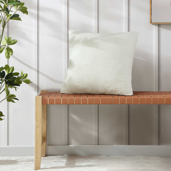 Wave Texture White Decorative Pillow