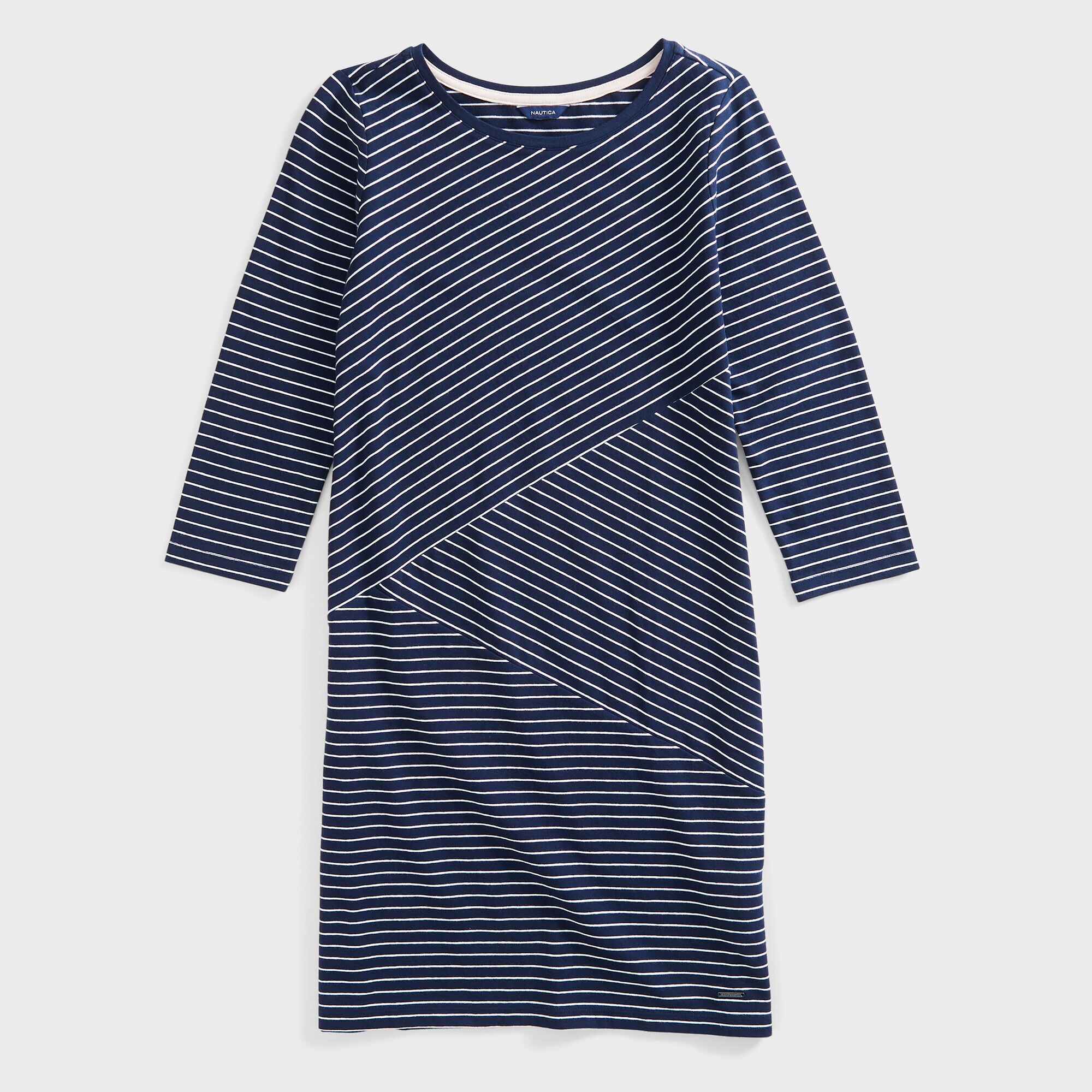 STRIPE KNIT DRESS,Stellar Blue Heather,large
