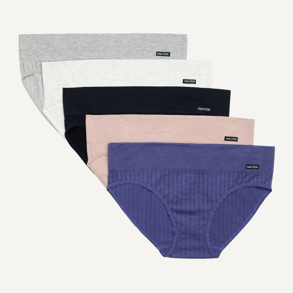 Seamless Hipster Brief, 5-Pack,Workshirt Blue,large