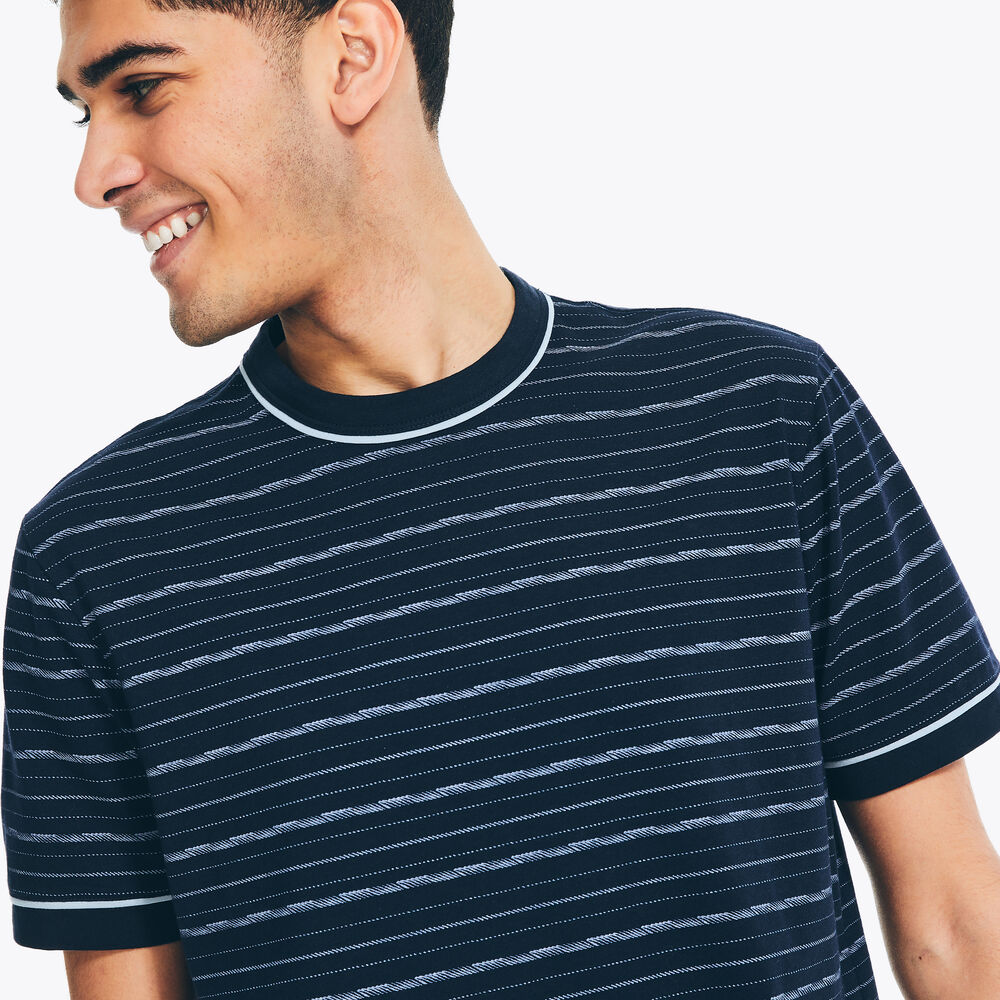 Big & Tall Printed Crewneck T-Shirt,Navy,large