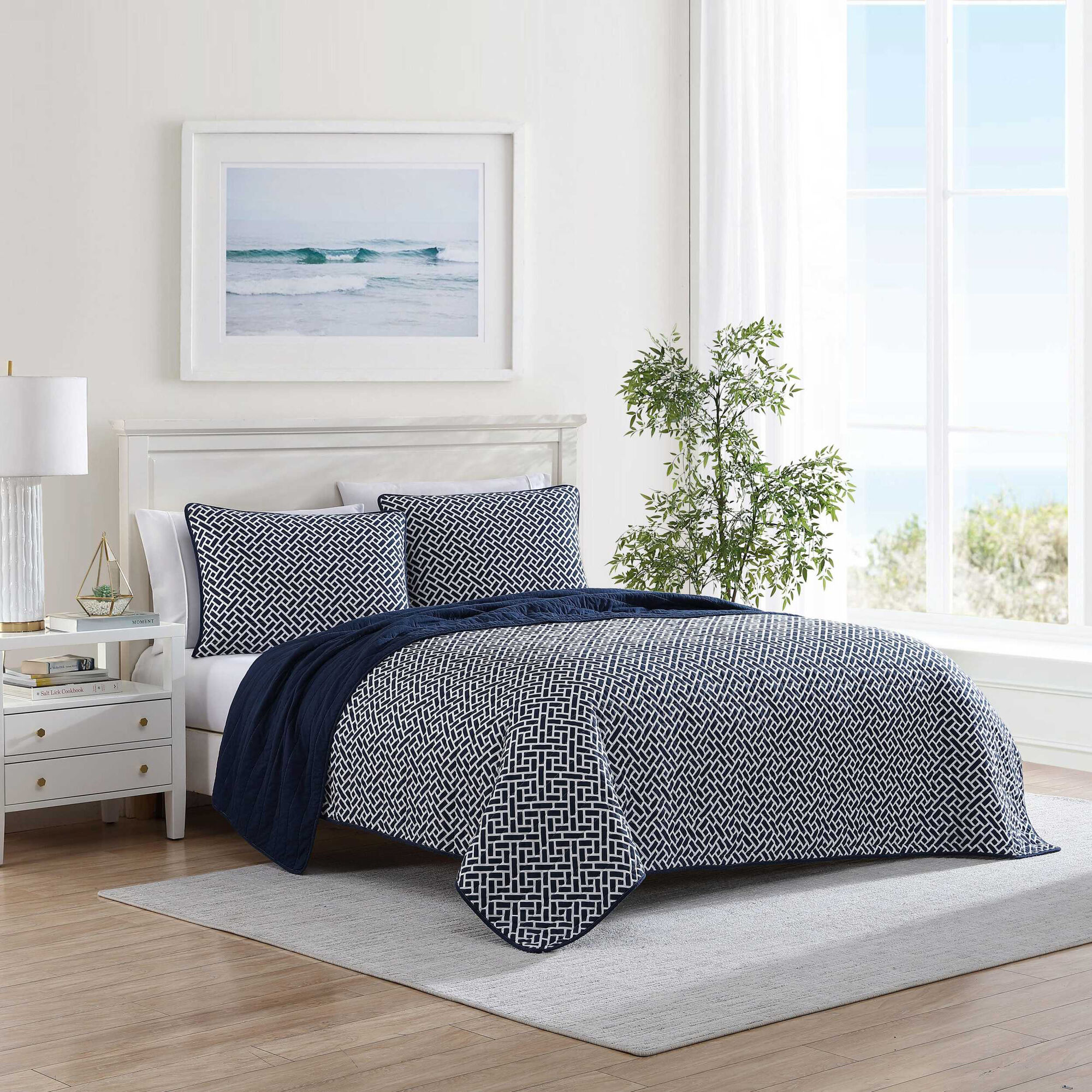 Lockridge Navy Full/Queen Quilt-Sham Set,Bali Bliss,large