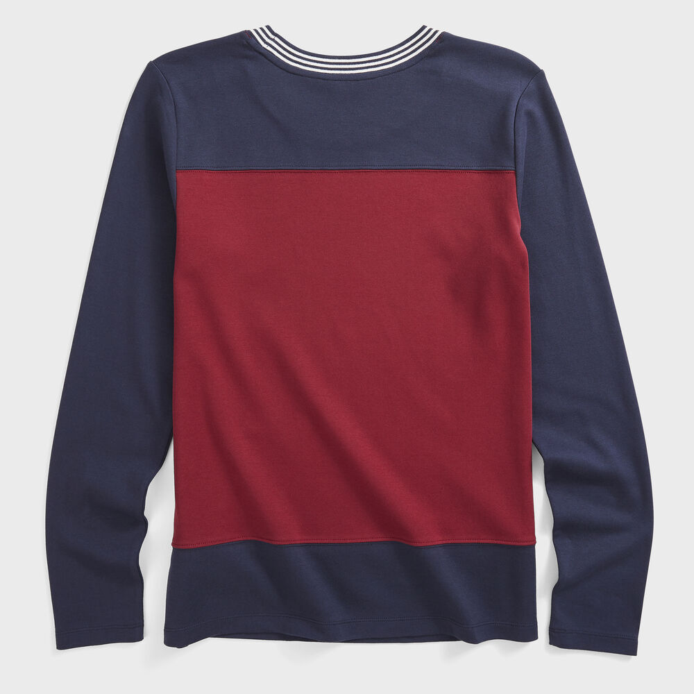 COLORBLOCK KNIT TOP,Classic Red,large