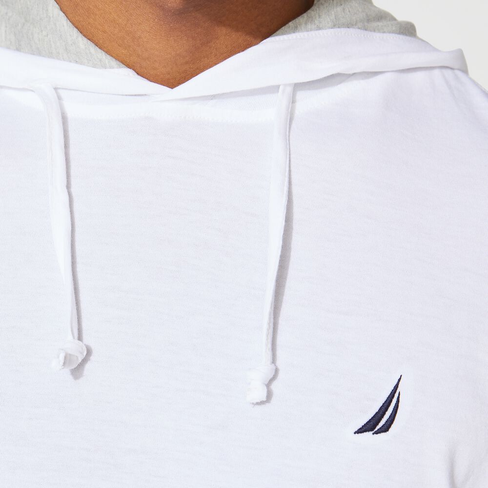 BRAND ICON T-SHIRT HOODIE,Bright White,large