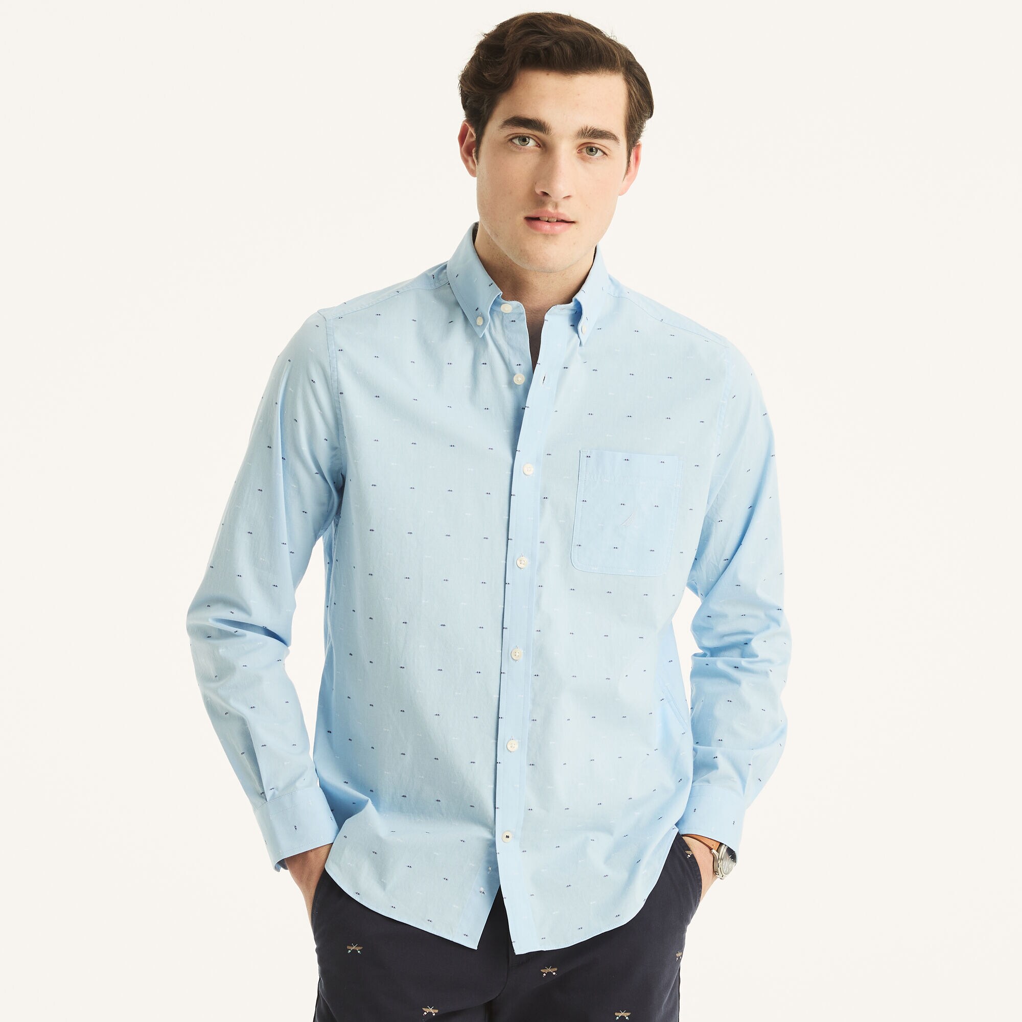 Dobby Shirt,Azure Blue,large