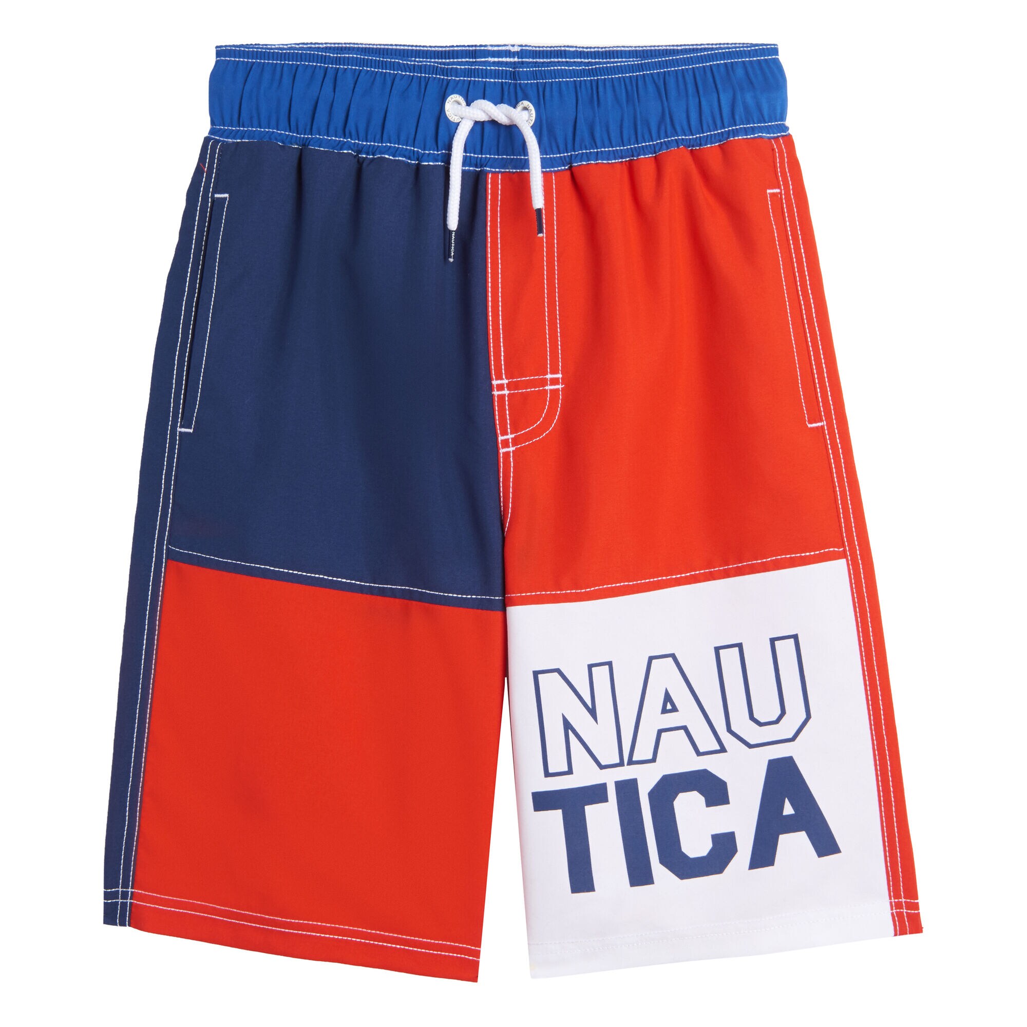 LITTLE BOYS' COLORBLOCK LOGO SWIM SHORT (4-7),Hibiscus,large