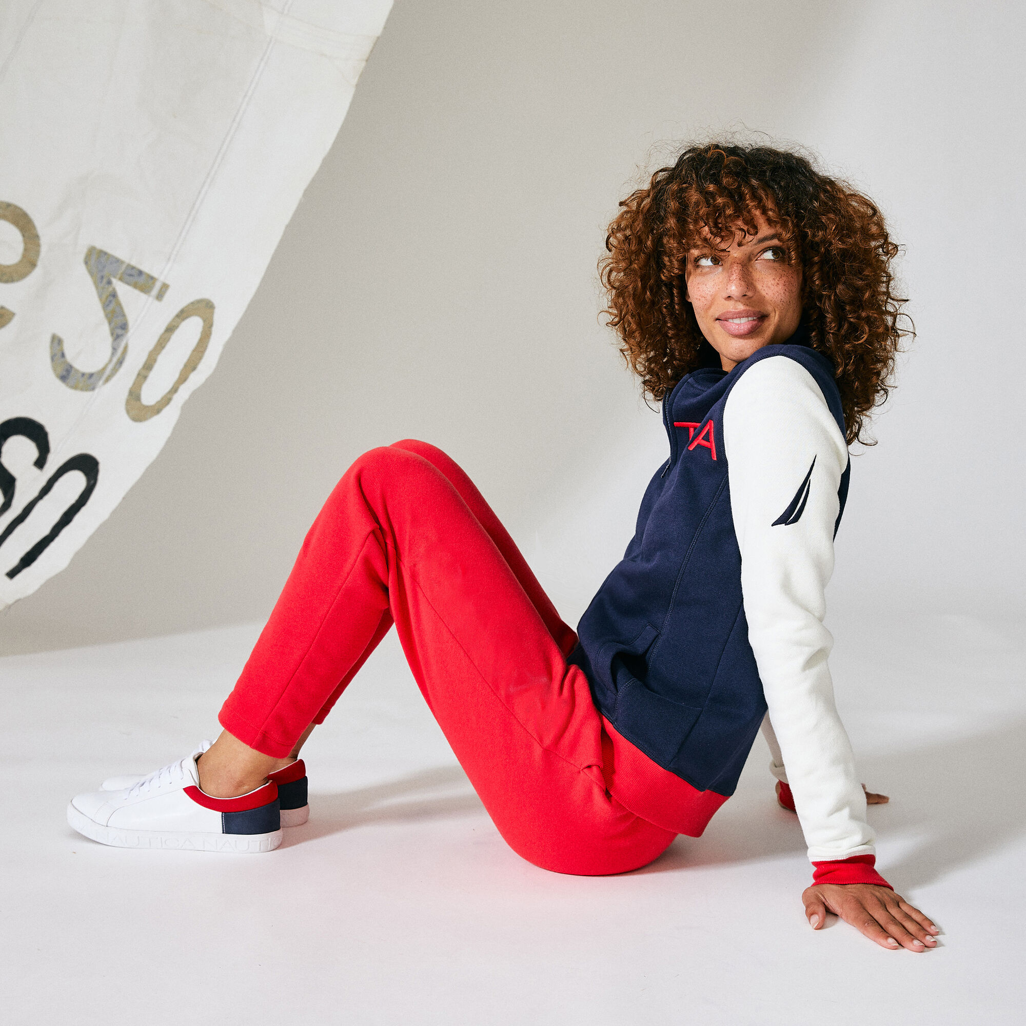 STRIPE WAISTBAND KNIT JOGGER,Tomales Red,large