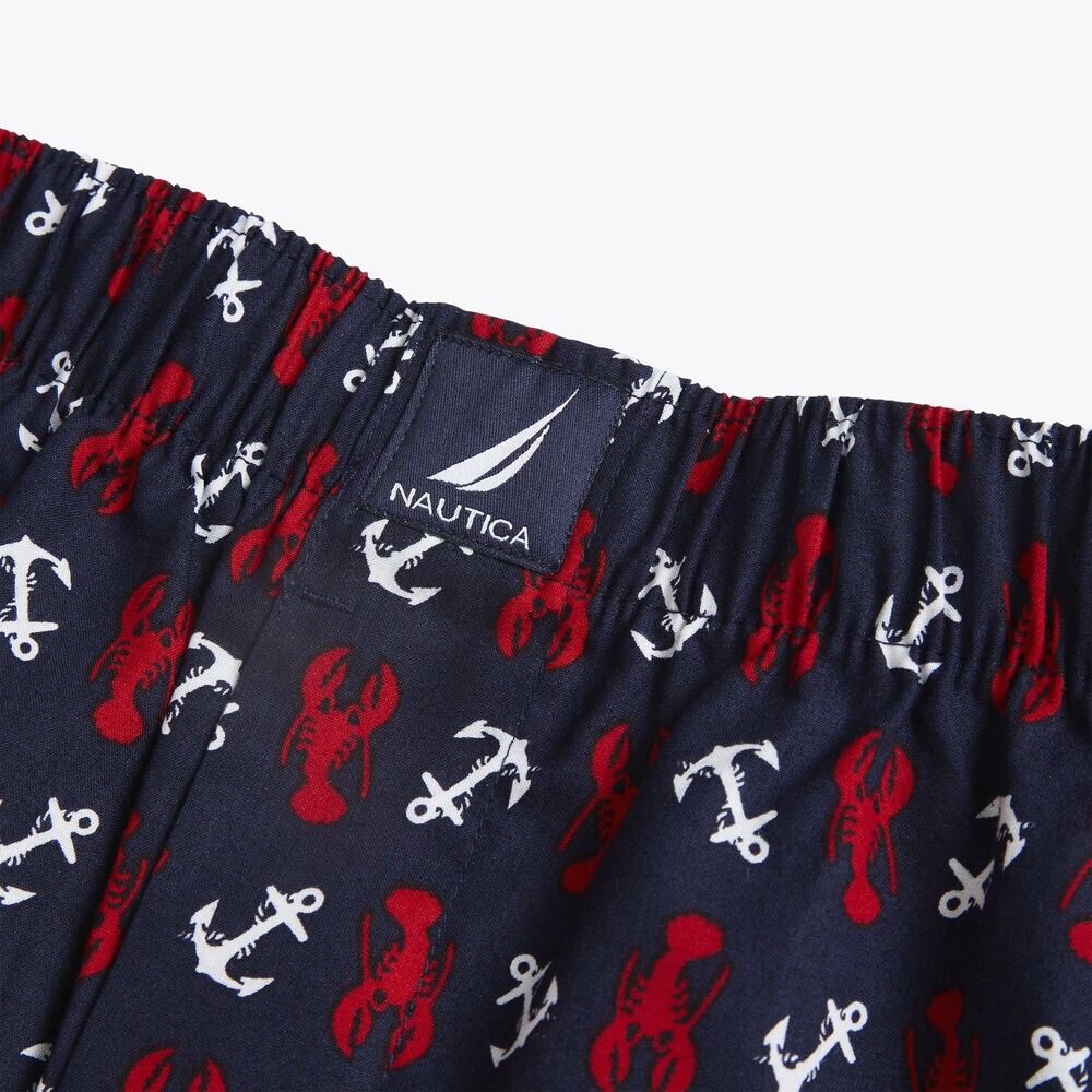 LOBSTER PRINT COTTON BOXER,Light Tide Water Wash,large
