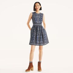 Printed Dress,Navy,large