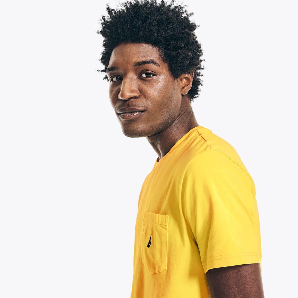 CLASSIC FIT POCKET T-SHIRT,Marigold,large