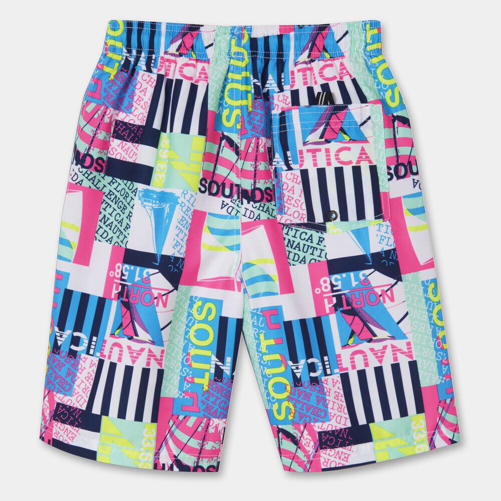BOYS' DANE MIXED PRINT SWIM TRUNKS (8-20),Antique White Wash,large