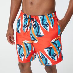 8" SAILBOAT PRINT SWIM,Orange Poppy,large