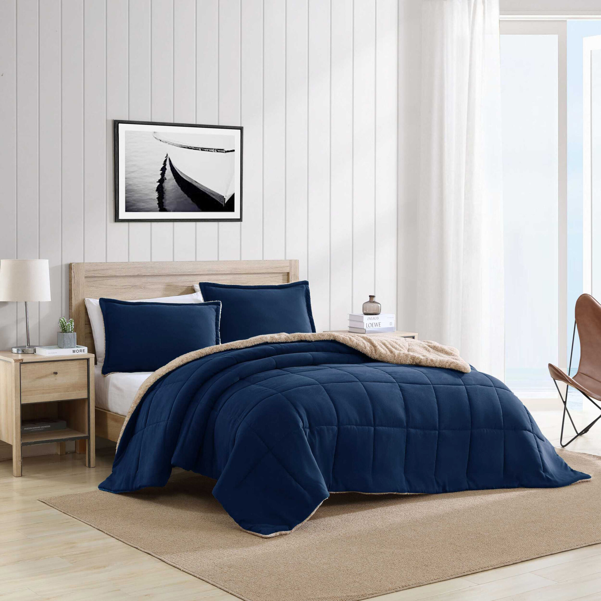 Beckett Navy Full/Queen Comforter-Sham Set,Bali Bliss,large