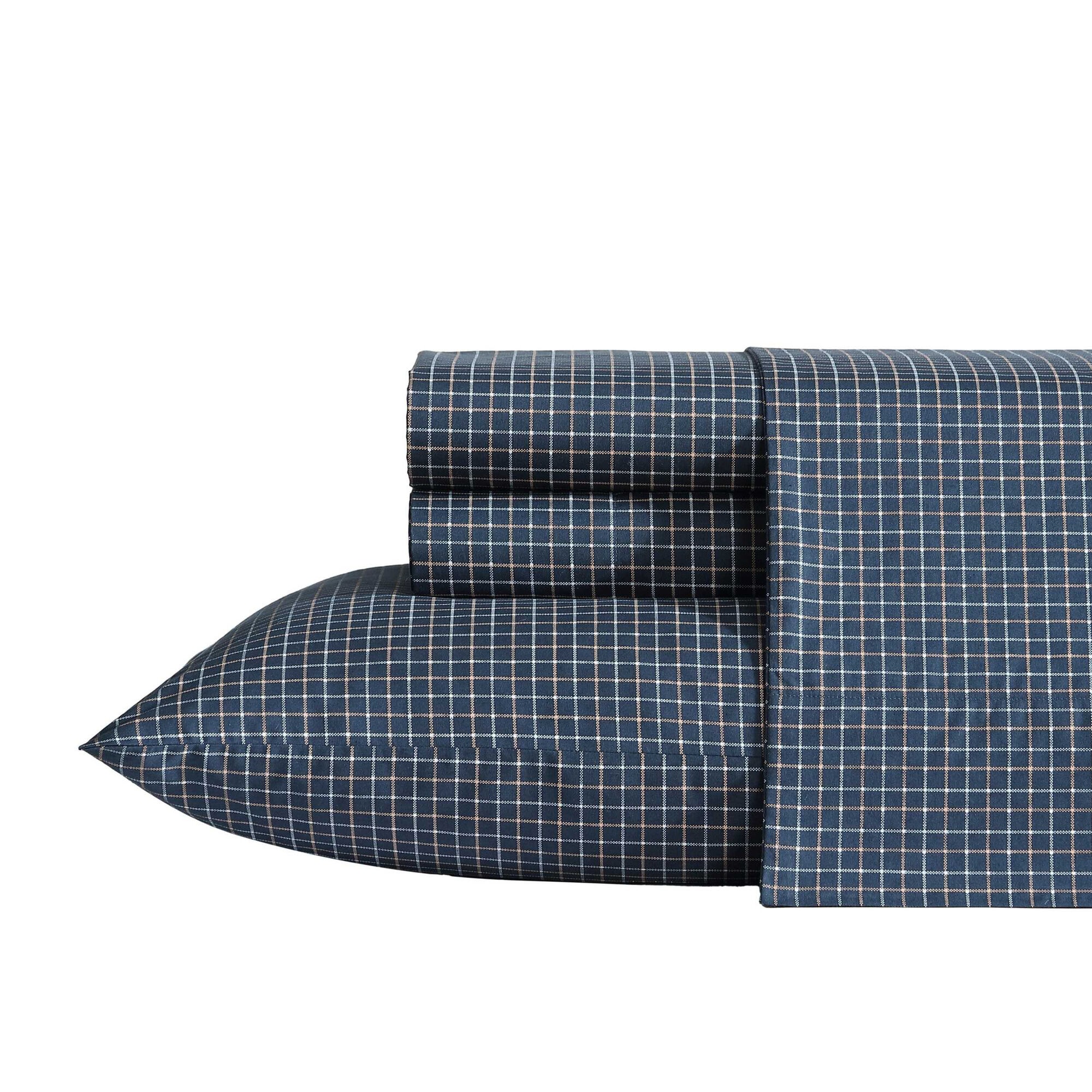 Reece Plaid Navy Queen Sheet Set,Bali Bliss,large