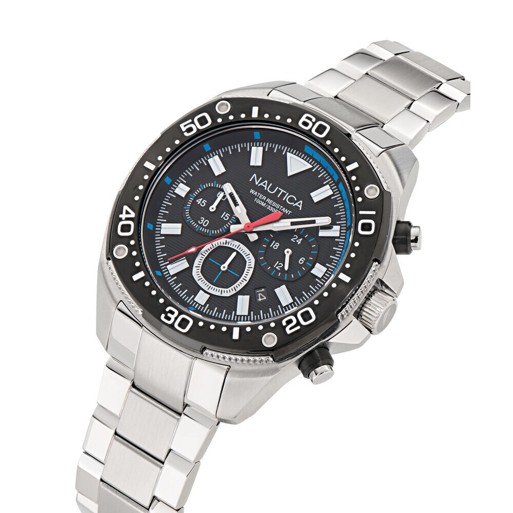 NCT Blue Sail Chronograph Stainless Steel Watch,Moorings Grey Heather,large