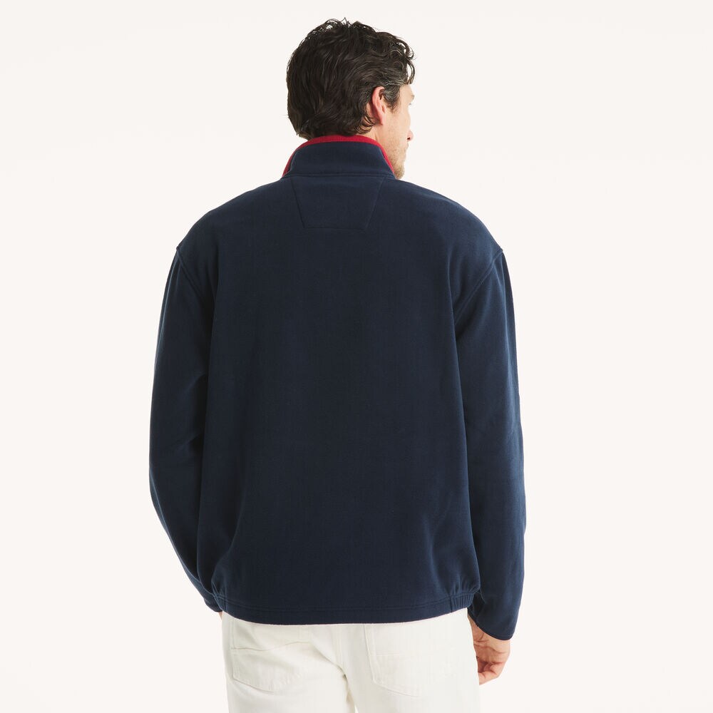 Nautex Fleece Mock-Neck Pullover,Stellar Blue Heather,large