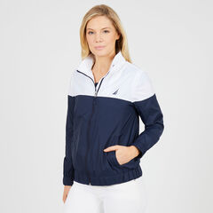 Colorblock Windbreaker Jacket ,Stellar Blue Heather,large