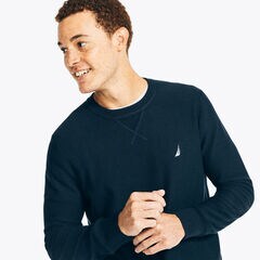 Navtech Textured Crewneck Sweater,Navy,large