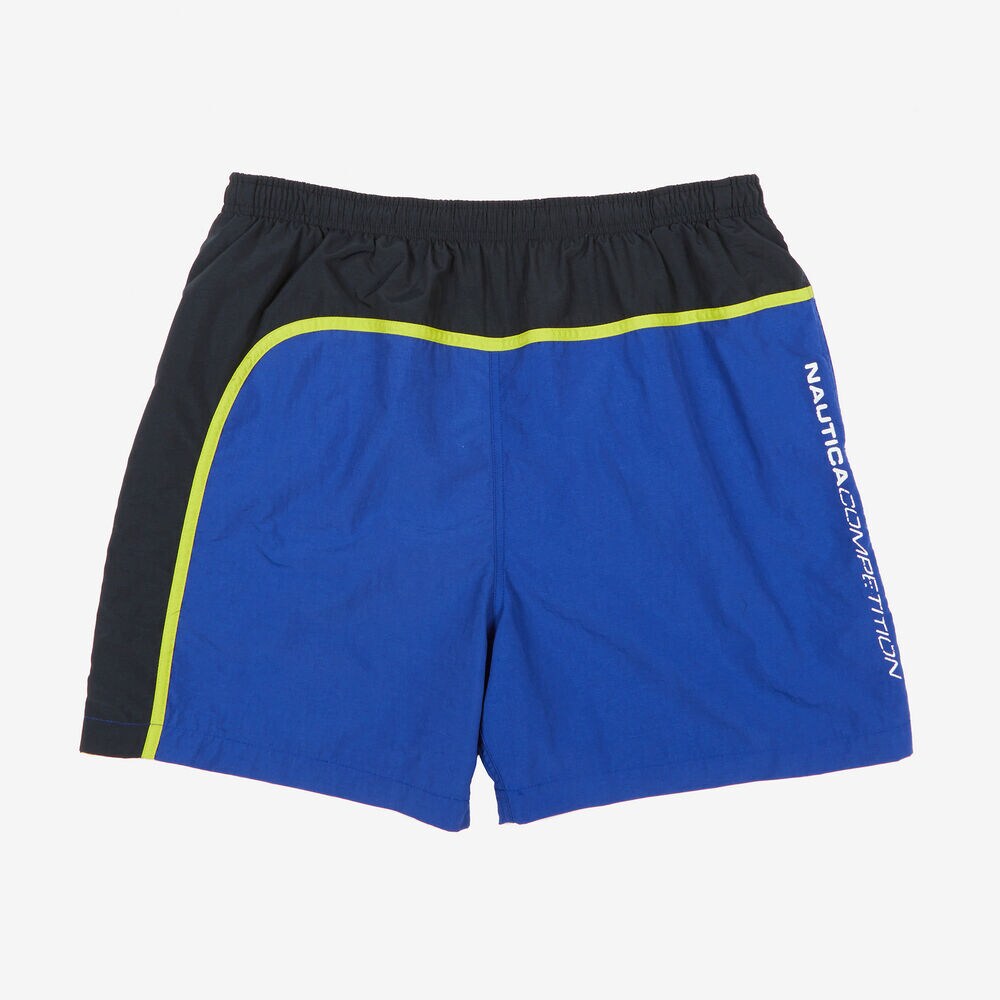 Vintage Nautica Colorblock Swim Trunks,Rolling River Wash,large