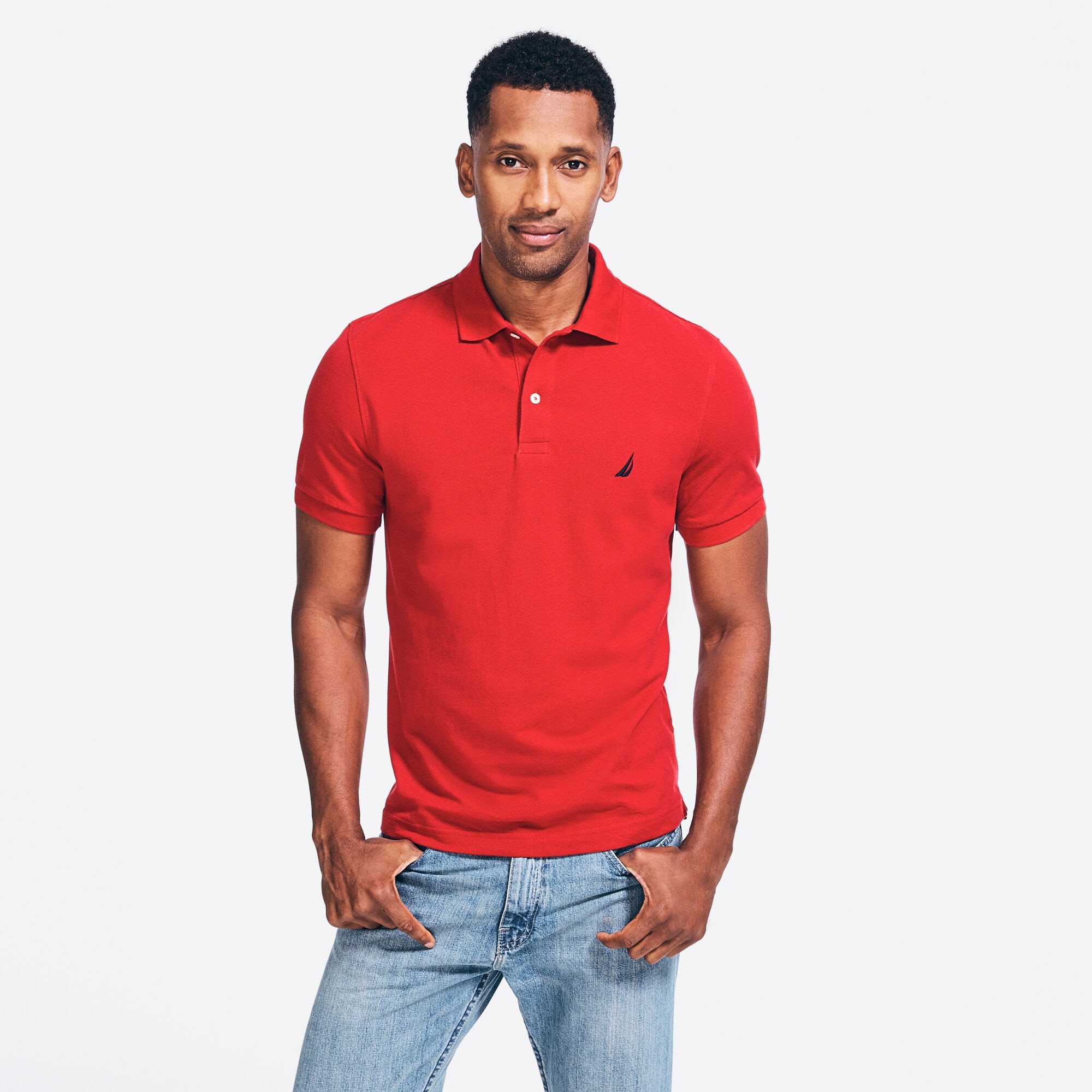 Classic Fit Deck Polo,Nautica Red,large