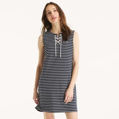 Striped Dress,Navy,large
