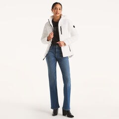 Puffer Jacket With Removable Hood,Bright White,large