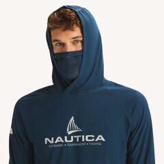 Nautica OTF Performance UPF 50+ Hoodie,Ice Blue,large