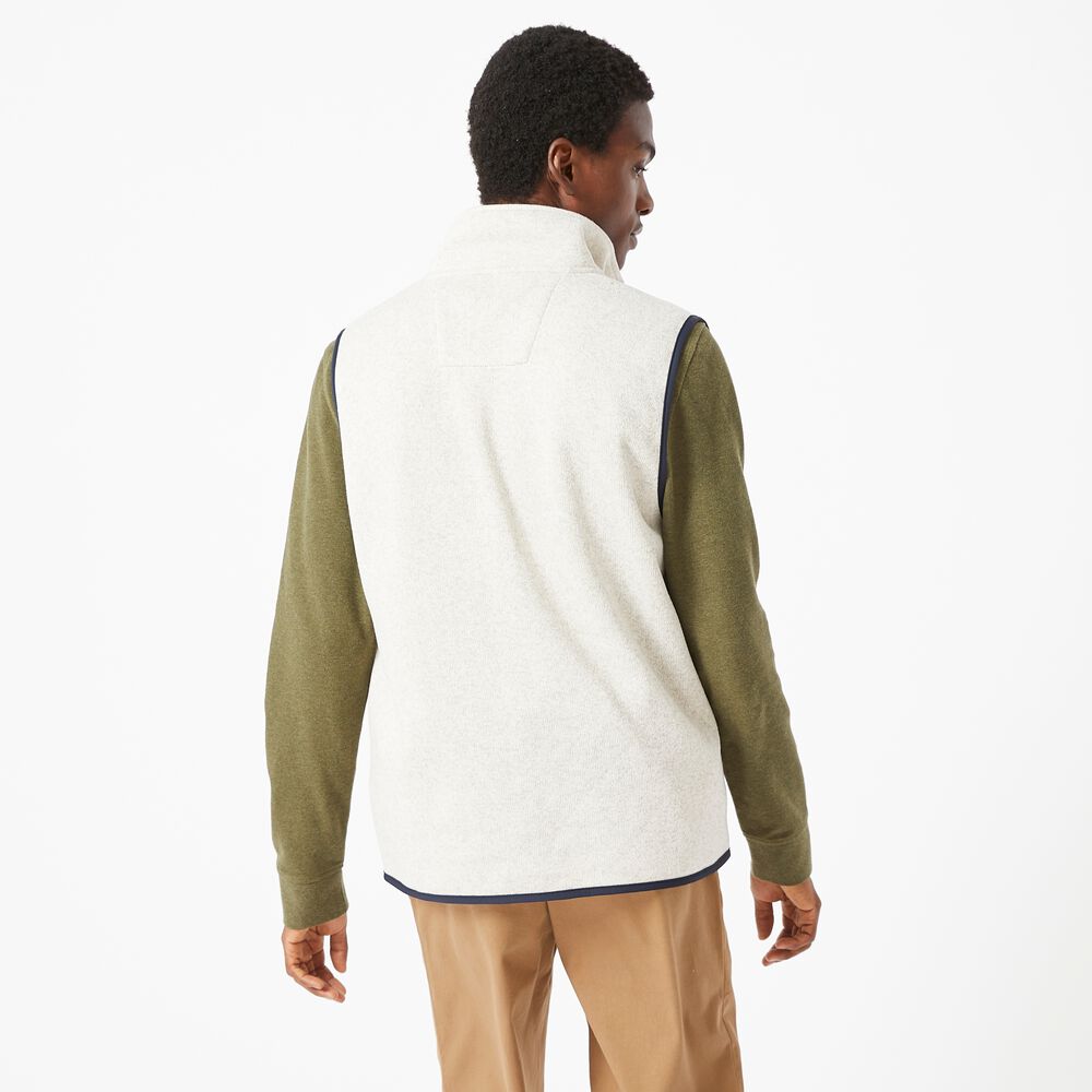 BRAND ICON FLEECE VEST,Oatmeal Heather,large