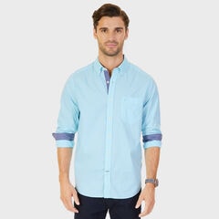 Poplin Classic Fit Gingham Button-Down Shirt,Bali Bliss,large