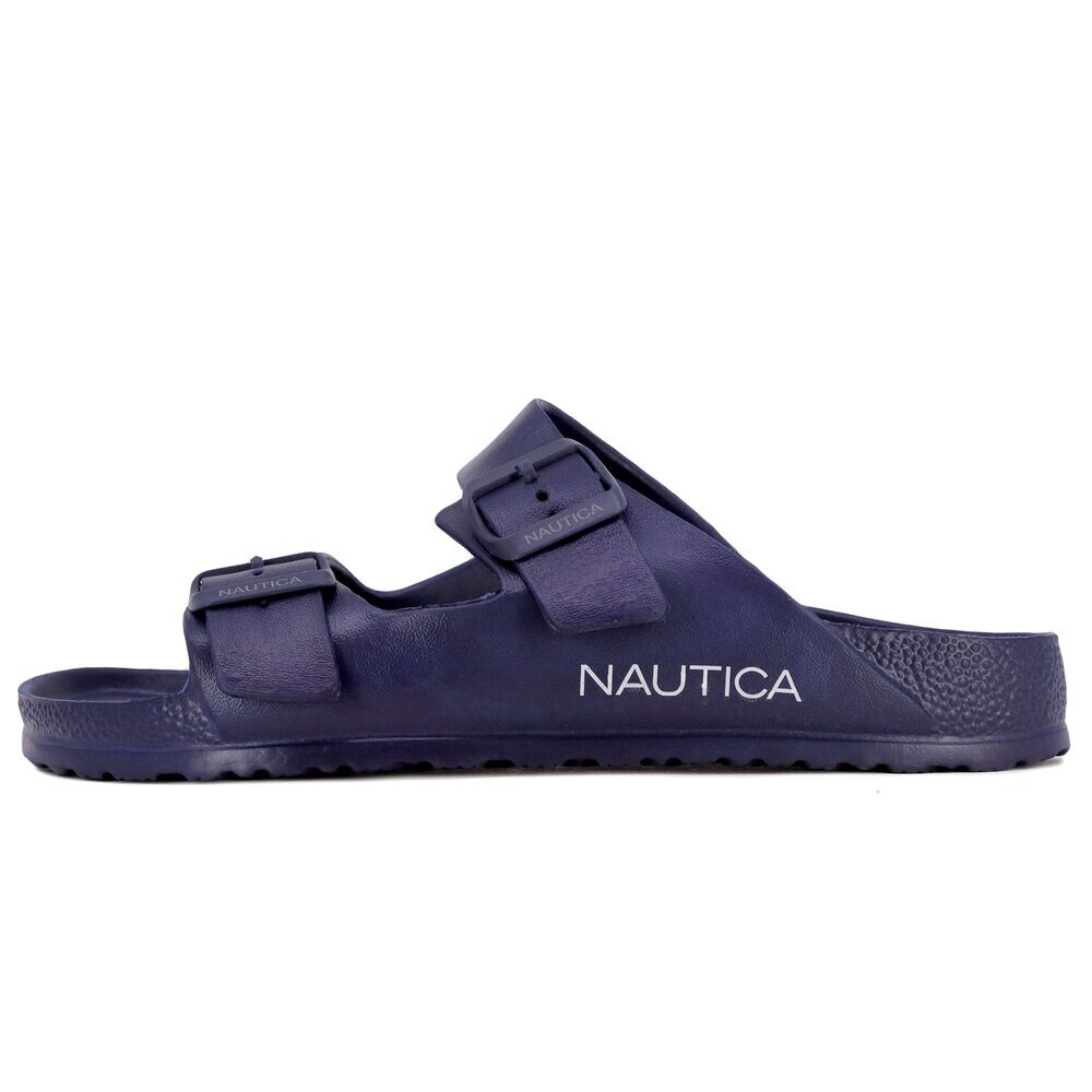 BUCKLE SLIDE SANDAL,Ice Blue,large