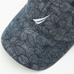 FLORAL PRINT CAP,Sinker Blue Denim Wash,large