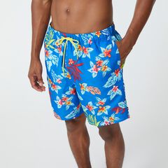 8" FLORAL PRINT SWIM,True Navy,large