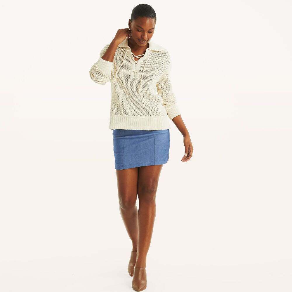 Pull-On Skort,Charcoal Blue Heather,large