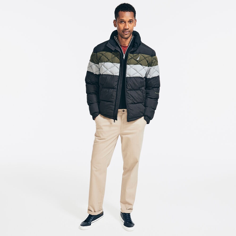 STRIPED TEMPASPHERE BOMBER JACKET,True Black,large