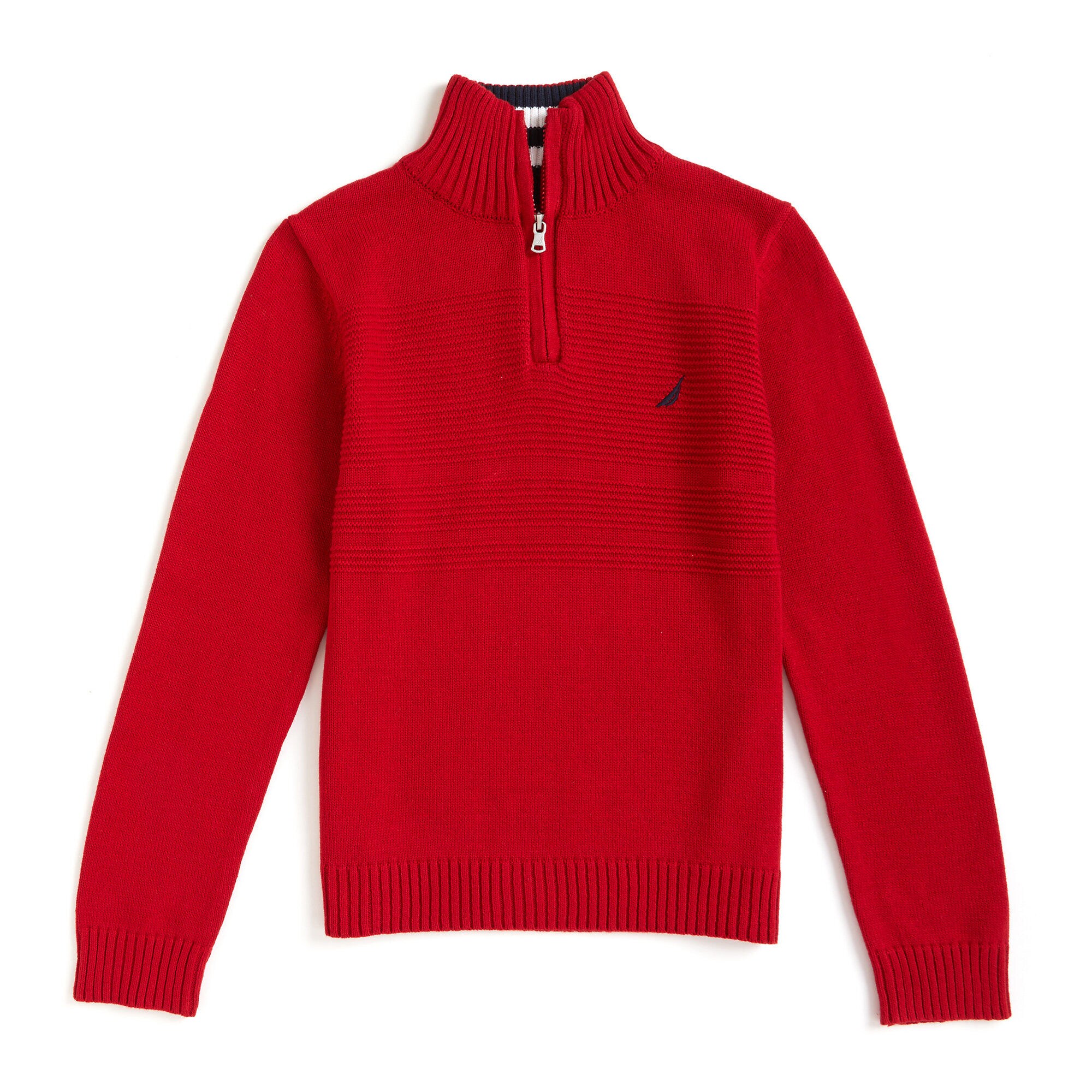 Boys' Empire Solid Quarter-Zip Sweater (8-20),Dark Acacia,large