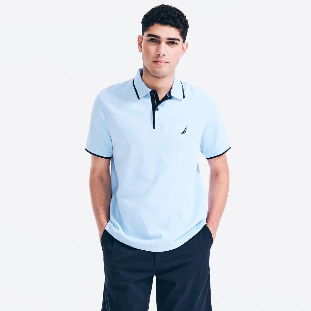 CLASSIC FIT DECK POLO,Azure Blue,large