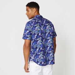 TROPICAL PRINT SHORT-SLEEVE SHIRT,J Navy,large