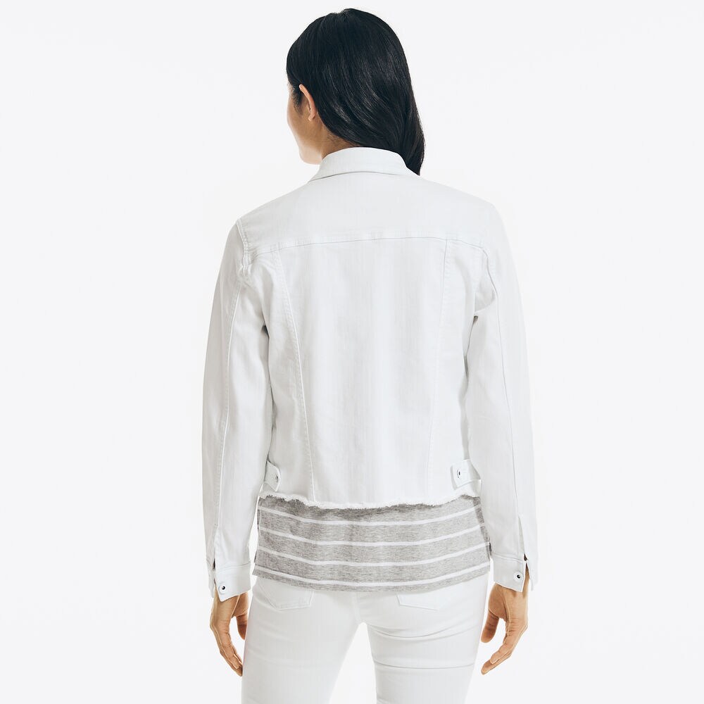 NAUTICA JEANS CO. DISTRESSED DENIM JACKET,Shell,large