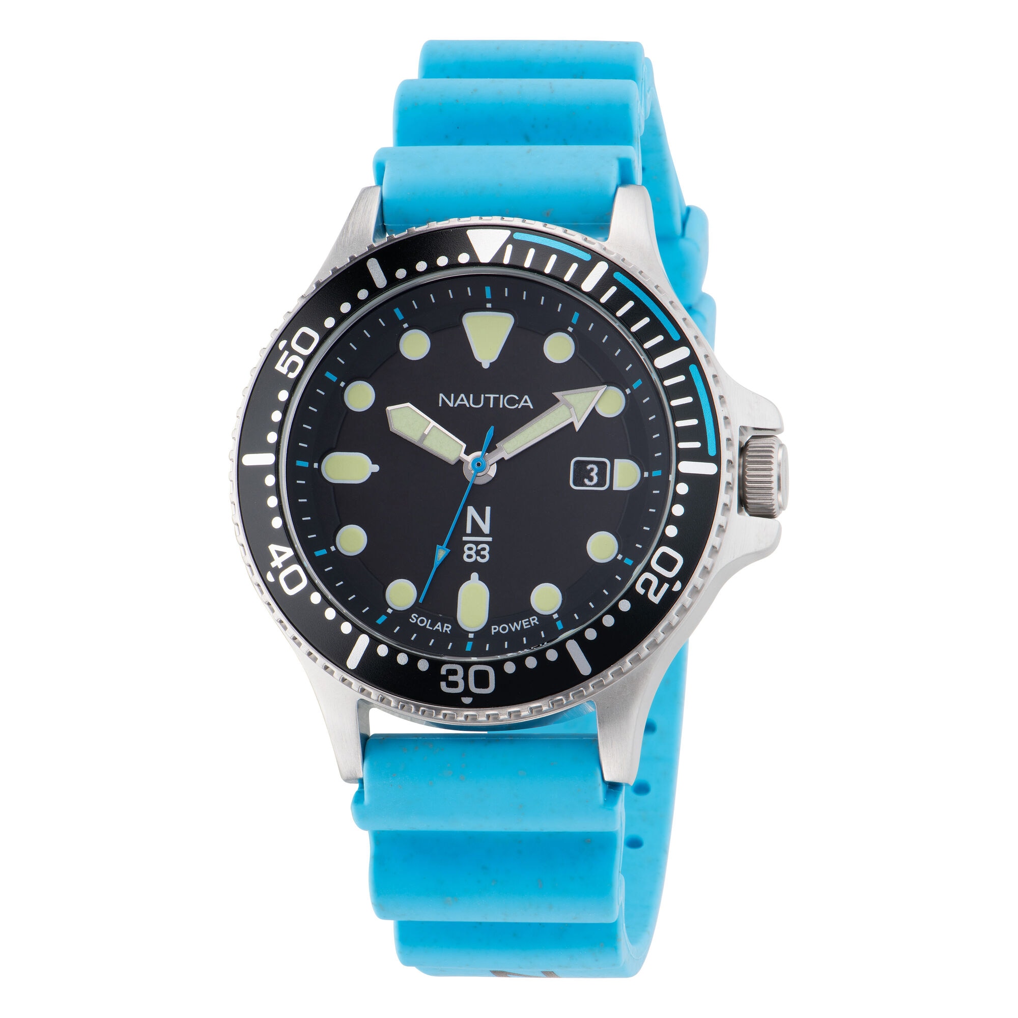 Cocoa Beach Solar-Powered Recycled 3-Hand Watch,Multi,large