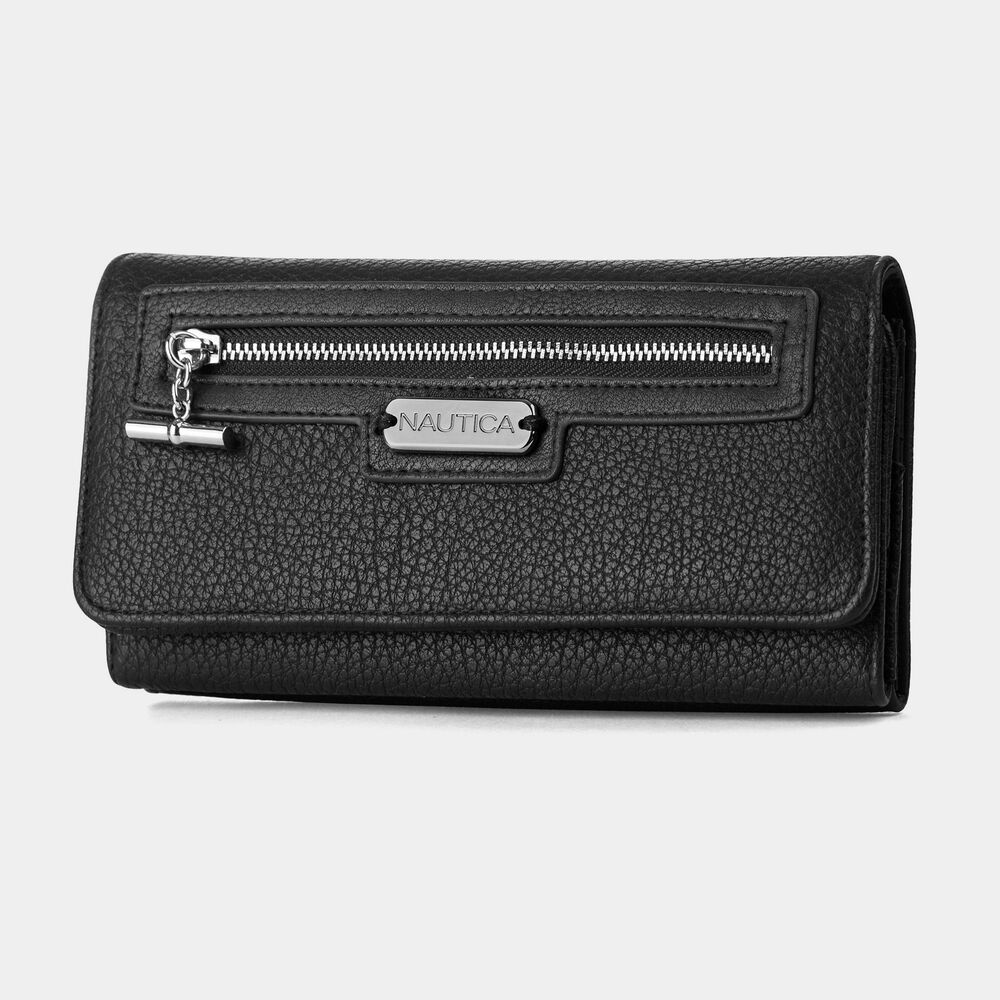 PEBBLED LOGO MONEY MANAGER WALLET WITH BOX,True Black,large