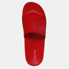 LOGO-EMBOSSED SLIDE SANDAL,Nautica Red,large