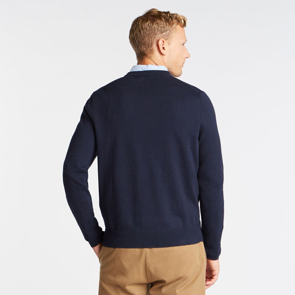 NAVTECH V-NECK SWEATER,Navy,large