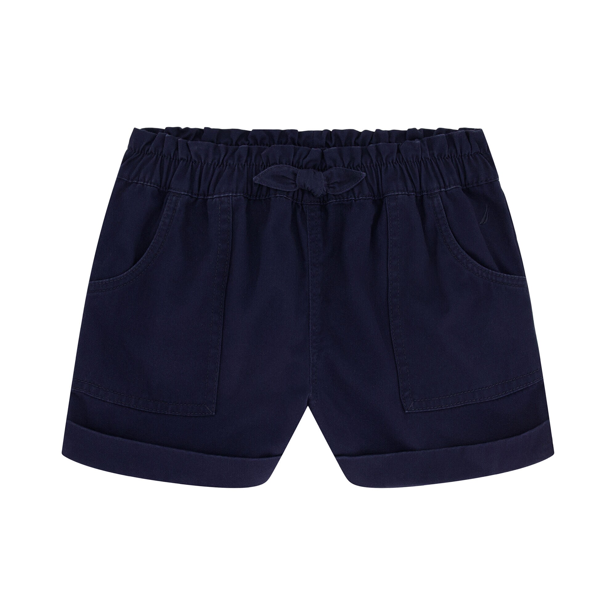 Girls' Paperbag Waist Short (7-16),Navy,large