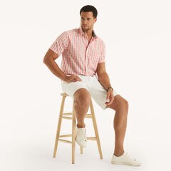Big & Tall Classic Fit Plaid Short-Sleeve Shirt,Teaberry,large