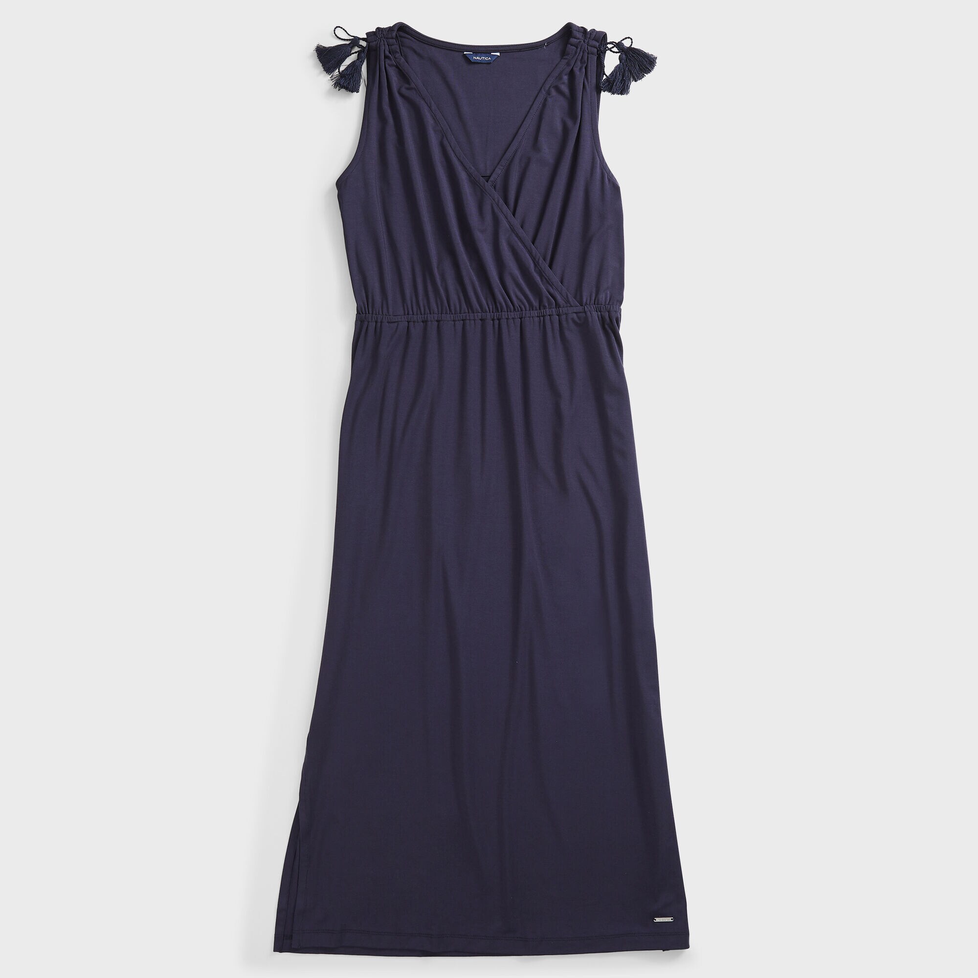 SLEEVELESS KNIT MIDI DRESS,Stellar Blue Heather,large