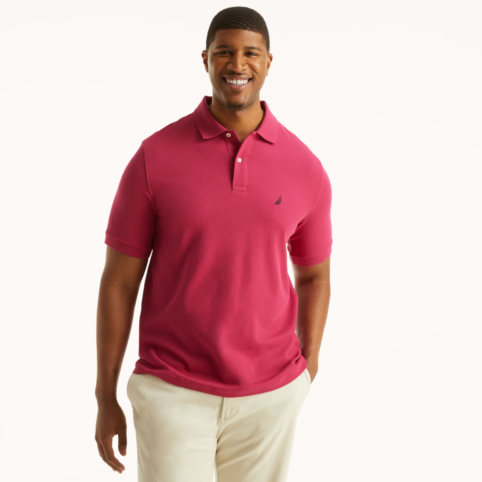 Big & Tall Classic Fit Performance Deck Polo,Deep Fuschia,large