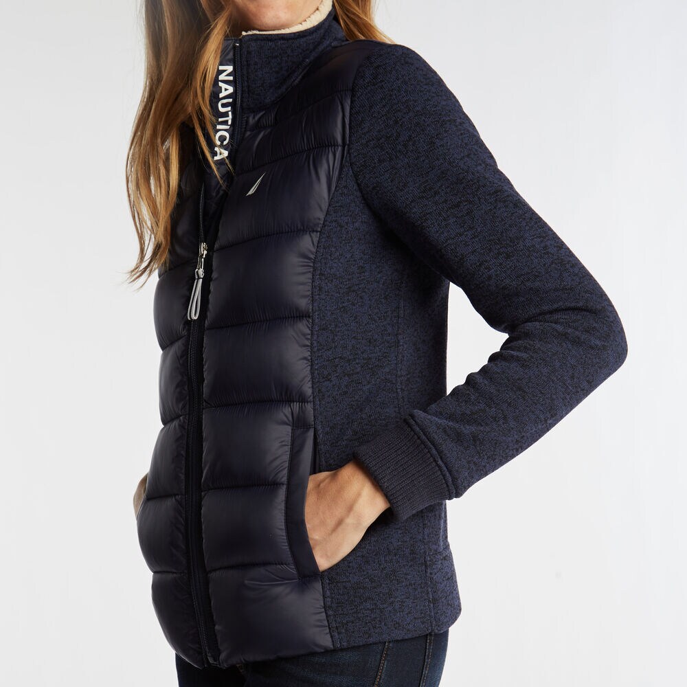 MIXED MEDIA NAUTEX JACKET,Stellar Blue Heather,large